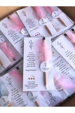 (10 Adet) Düğün Nikah Nişan Kına Yenidoğan Bebek Şekeri Mevlid Doğum Günü hediyelik Tohumlu Kalem