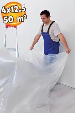 Hışır Örtü (4X12.5 METRE) 50 Metrekare Koruyucu Koruma Boya Badana Naylonu Eşya Zemin Örtüsü