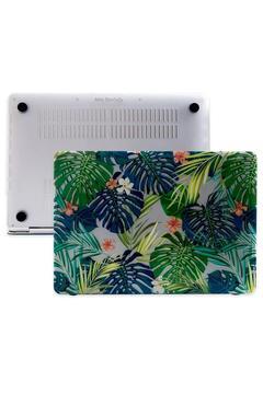 Macbook Air M1 13 Inç Kılıf Flower01nl (TOUCHID'Lİ M1 AİR) A2337 A2179 A1932 Ile Uyumlu Açık Yeşil