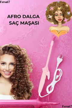 Afro Dalga Profesyonel Ince Bukle Kıvırcık Seramik Saç Maşası Değnek Rulo Hızlı Isıtma Bigudi Maşası