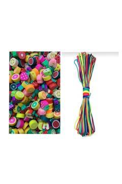 5 Metre Paraşüt İpi 20 Adet Fimo Meyve Boncuk