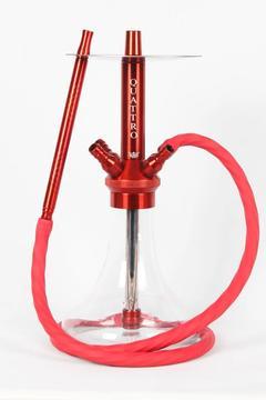 QUATTRO 4 çıkışlı çantalı performans nargile takımı kırmız