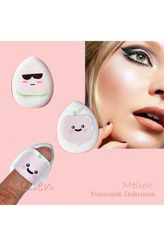 2 Adet Mini Kozmetik Puf Parmak Yüz Makyaj Sünger Göz Altı Kapatıcı Kuru Islak Bez Süngeri Concealer