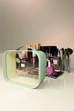 Şeffaf Deri Makyaj Çantası Aksesuar Takı Düzenleyici Organizer | Kozmetik Seyahat Bakım Çantası