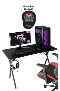 Heygaming Profesyonel Oyuncu Masası Siyah Bilgisayar Çalışma Masası 120 Cm