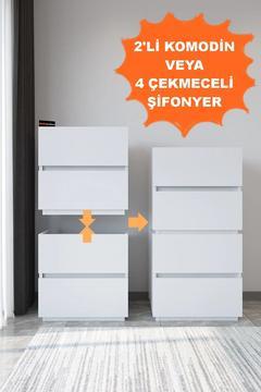 Ae-2034 Galata 4 Çekmeceli Patentli Beyaz Şifonyer Yatak Odası Bebek Odası Komodin