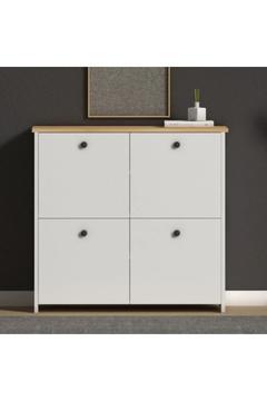 Pelin 4 Raflı 4 Kapaklı Modern Ayakkabılık-ayakkabı Dolabı-konsol Beyaz