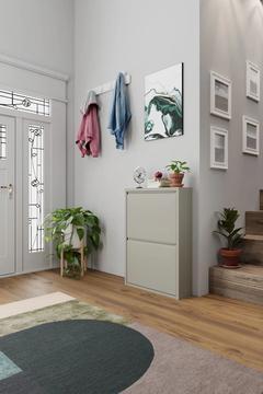 İkili Metal Ayakkabılık Bej - Ral 7032