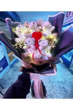 Ayıcık Hediye Buketi - Sevgiliye Hediyeli Buket (IŞIKLI)