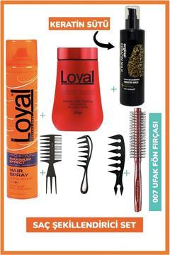 2135 3’lü Şekillendirici Wax Tarağı+Pudra Toz Waz+Ultra Güçlü Saç Sprey+007 Fön Fırçası+Keratin Sütü