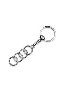 1. Kalite - Audi Logolu Metal Otomobil Anahtarlığı - Krom Kaplamalı