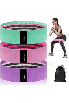 3 Lü Fitness Aerobik Pilates Squat Lastiği Kalça Ve Bacak Güçlendirici Dokuma Direnç Bandı