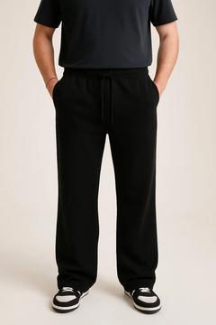 Erkek Düz Paça Rahat Kesim Pike Kumaş Eşofman Altı