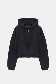 Triko Görünümlü Fermuarlı Sweatshirt