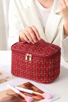 Moda Makyaj Çantası, Kadın BüyükKapasiteli Kozmetik Çantası, Taşınabilir Seyahat Saklama Çantası