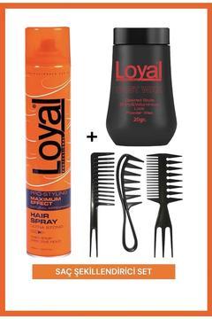 2135 3’lü Şekillendirici Wax Tarağı+Shiny Pudra Toz Wax+Ultra Güçlü Saç Spreyi 400ml Mertset1500