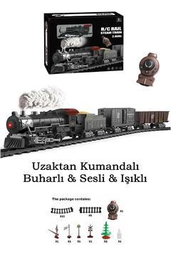 Uzaktan Kumandalı Buharlı Sesli ve Işıklı Tren Seti Vagonlar ve Süsleri