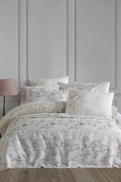 Pamuk Nevresimli Dantelli Yatak Örtüsü Seti 9 Parça Bride Krem