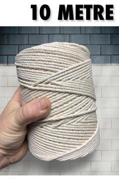 10 metre - 3mm , 3 büküm Kaliteli Pamuk Makrome - ( 3mm. - 10 metre )