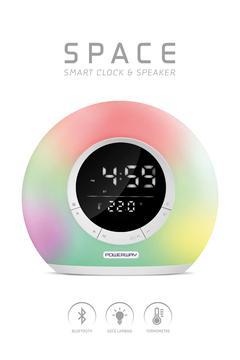 Saat Alarm Usb Aux Müzik Çalar Radyo Gece Lambası Taşınabilir Space Bluetooth Hoparlör