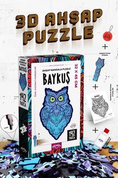 Oyunzu Ahşap Mandala Baykuş Puzzle 142 Parça