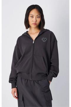 Surplus Utility Hooded Full Zip Sweatshirt Siyah Kadın Kapüşonlu Sweatshirt