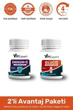 2'li Set Bağışıklık ve Eklem Destekleyici Tablet Tüm Kediler İçin C Vitamini + Glukozamin Özel Paket