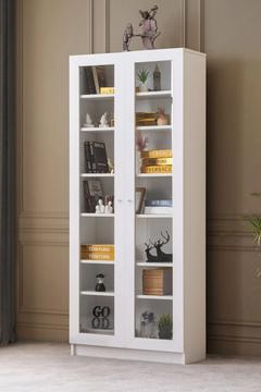 Vitrin, Lotus Kitaplık, 2 Kapaklı Cam Kapaklı Kitaplık