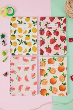 4lü Meyve Baskılı Spiralli A5 Çizgisiz 100 Sayfa Okul  Not Defterleri