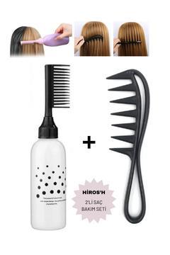 Taraklı Saç Boyama Bakım Kremi Yağı Şampuan Uygulama Şişesi ve Saç Açma ve Şekillendirici Tarak