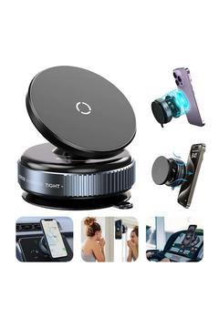 K009 360 Derece Dönebilen Vakumlu Magnetik Telefon Tutucu Ayna-Cam-Araba Siyah
