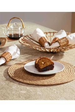 Cesta Amerikan Servis El Yapımı Pamuklu Natural Jüt Örme Düz Supla 37x37cm 9028