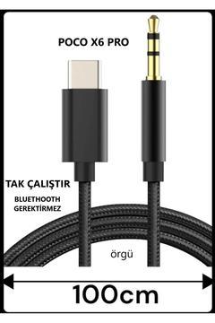 POCO X6 Pro Aux Kablo Type C Aux Kablo Dac Çipli örgü Tak Çalıştır