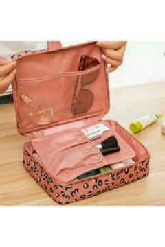 Organizer Kozmetik Makyaj Çantası Su Geçirmez Özellikli Kahverengi