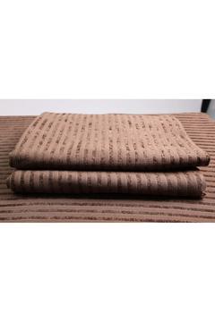 Kahverengi çizgili koltuk çekyat kanepe örtüsü