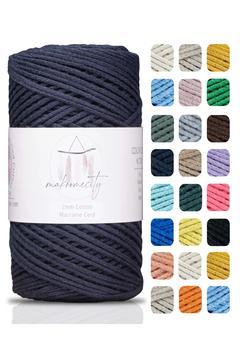 Premium Koton Pamuk Makrome Ipi Lacivert 200 gr 150metre 2mm Cotton Makrome Çanta Ipi Supla Ipi