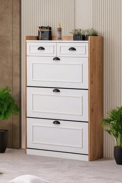 Ayakkabılık, Çırağan Ayakkabılık, Düşer Kapak Çekmeceli Ayakkabılık, Ceviz