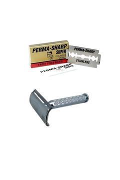 Jilet takılan metal tıraş makinesi Yuma traş bıçağı ve Permasharp jilet klasik tıraş