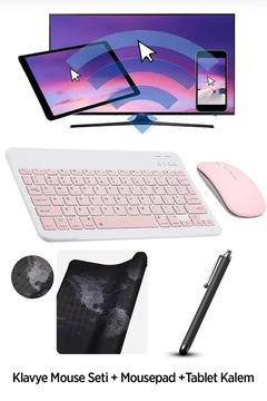 Tüm Cihazlara Uyumlu Kablosuz Bluetooth Klavye+mouse Set+MousePad+Tablet Kalemi
