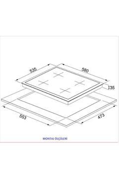 Gri 60 cm Ankastre Ocak Cs5335s01