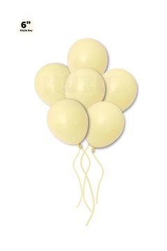 Küçük Mini Boy Sarı Renkli Makaron Balon 50 Adet 6 Inç 15 Cm Parti Balonu Soft Renk Doğum Günü Süsü