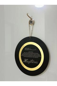 Hoşgeldiniz Yazılı Aynalı Pleksi Ahşap Kapı Süsü Dekoratif