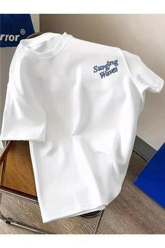 Surging Waves Baskılı Oversize T-shirt