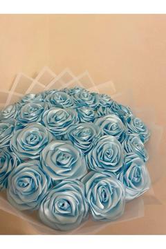 15 Adet Solmayan Gül Buket Mavi
