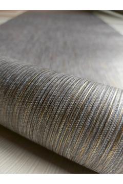 Antrasit Işıltılı Gold Çizgili Silinebilir Kabartmalı Sade Duvar Kağıdı 5 M²