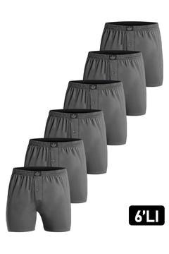 6'lı Erkek Süprem Boxer Füme Pamuk