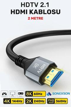 Ultra Yüksek Hızlı 8k Hdmi 2.1 Kablo 2 Metre