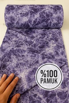 %100 Pamuk Mor Mermer Poplin Kumaş En: 240 Cm Nevresim, Çarşaf, Yastık Kılıfı, Elbise Ve Çanta