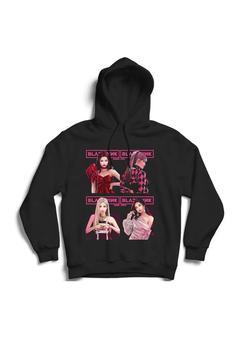 BLACKPİNK BASKILI SİYAH KAPÜŞONLU UNİSEX SWEATSHİRT HOODİE