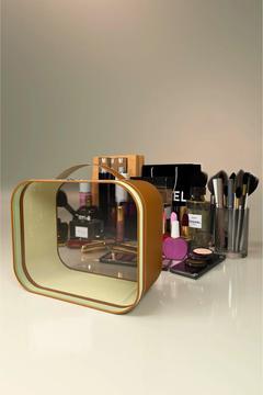 Şeffaf Deri Makyaj Çantası Aksesuar Takı Düzenleyici Organizer | Kozmetik Seyahat Bakım Çantası